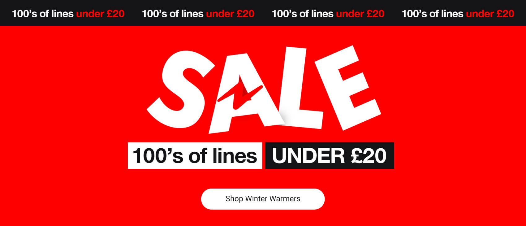 Sale - hundreds of lines under £20 - winter warmers