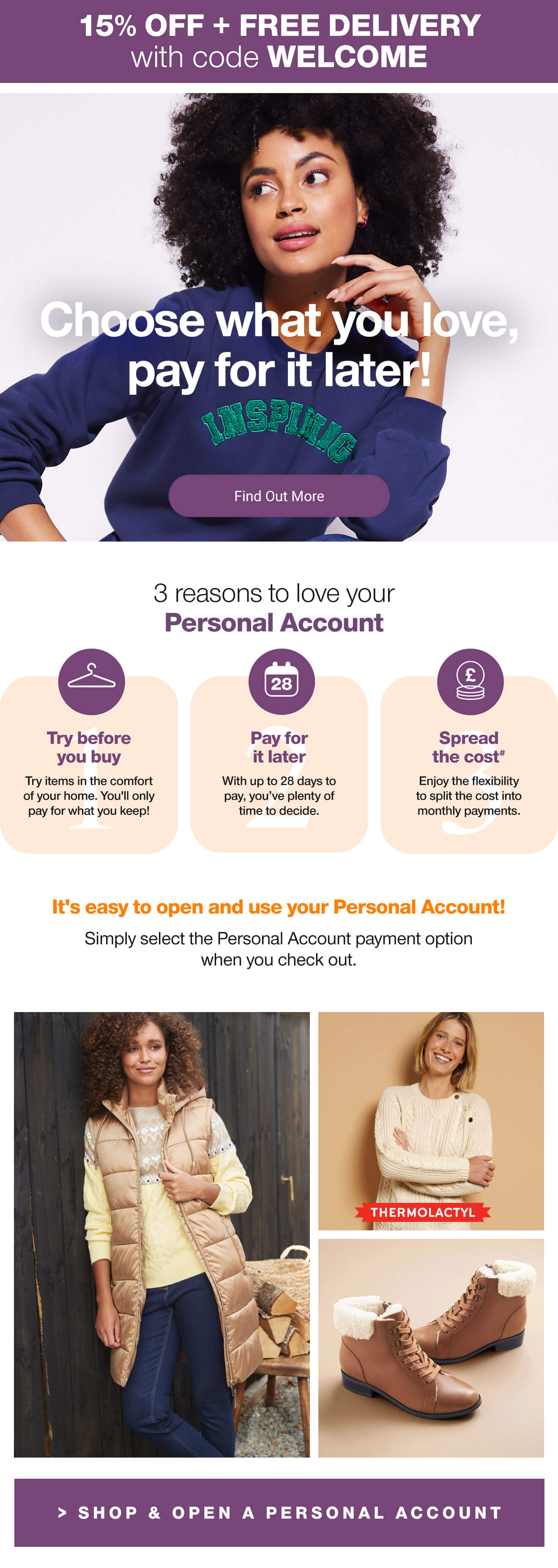 Choose what you love, pay for it later! - 3 reasons to love your Personal Account