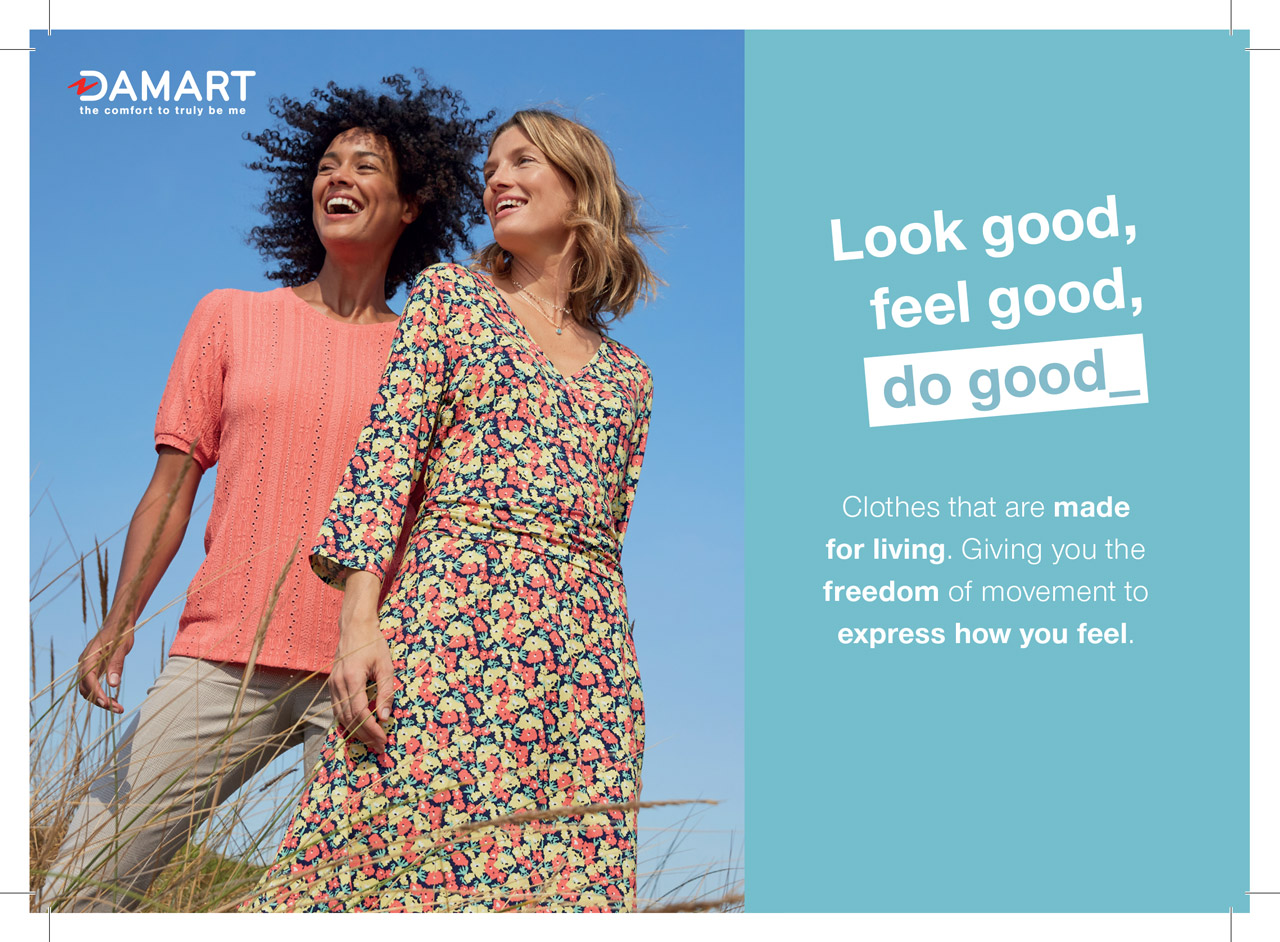 Damart - Look good, feel good, do good postcard